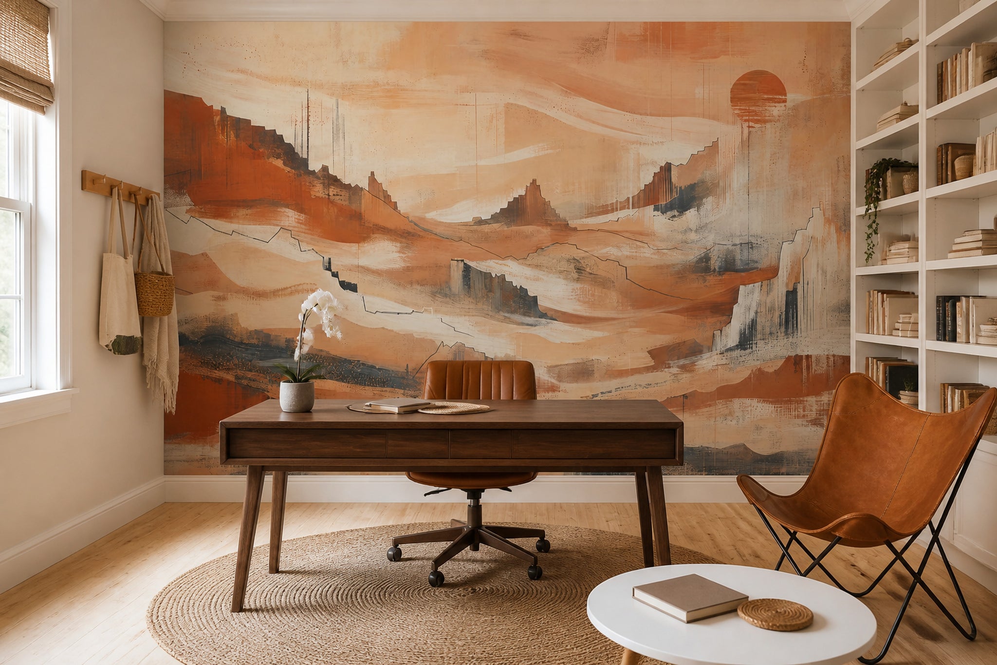 Abstract Desert Wallpaper Canyon Landscape Terracotta Wall Mural