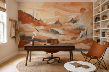 Abstract Desert Wallpaper Canyon Landscape Terracotta Wall Mural