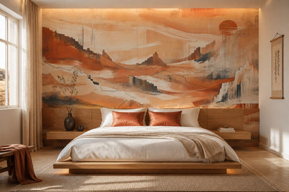 Abstract Desert Wallpaper Canyon Landscape Terracotta Wall Mural