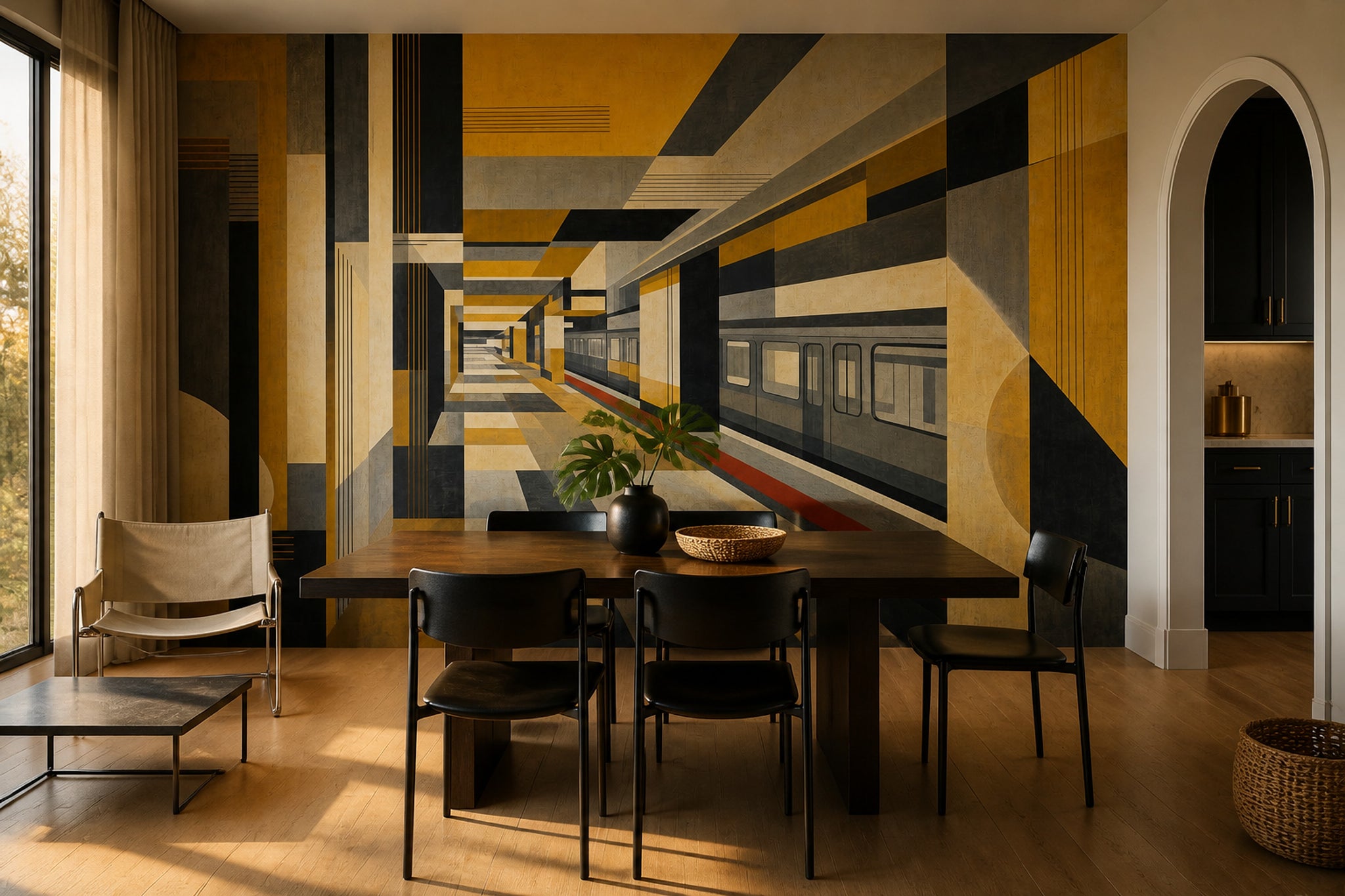 Subway Station Wallpaper Geometric Removable Industrial Wall Decor