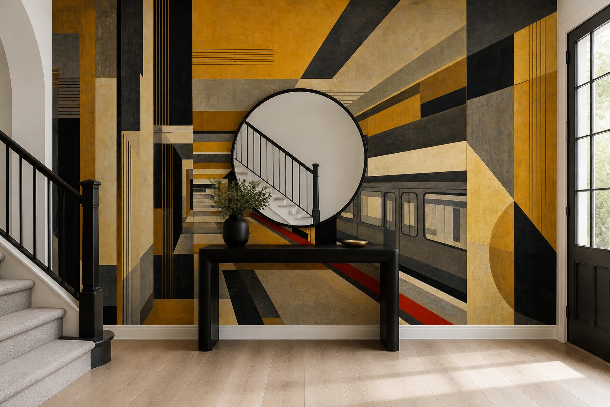 Subway Station Wallpaper Geometric Removable Industrial Wall Decor
