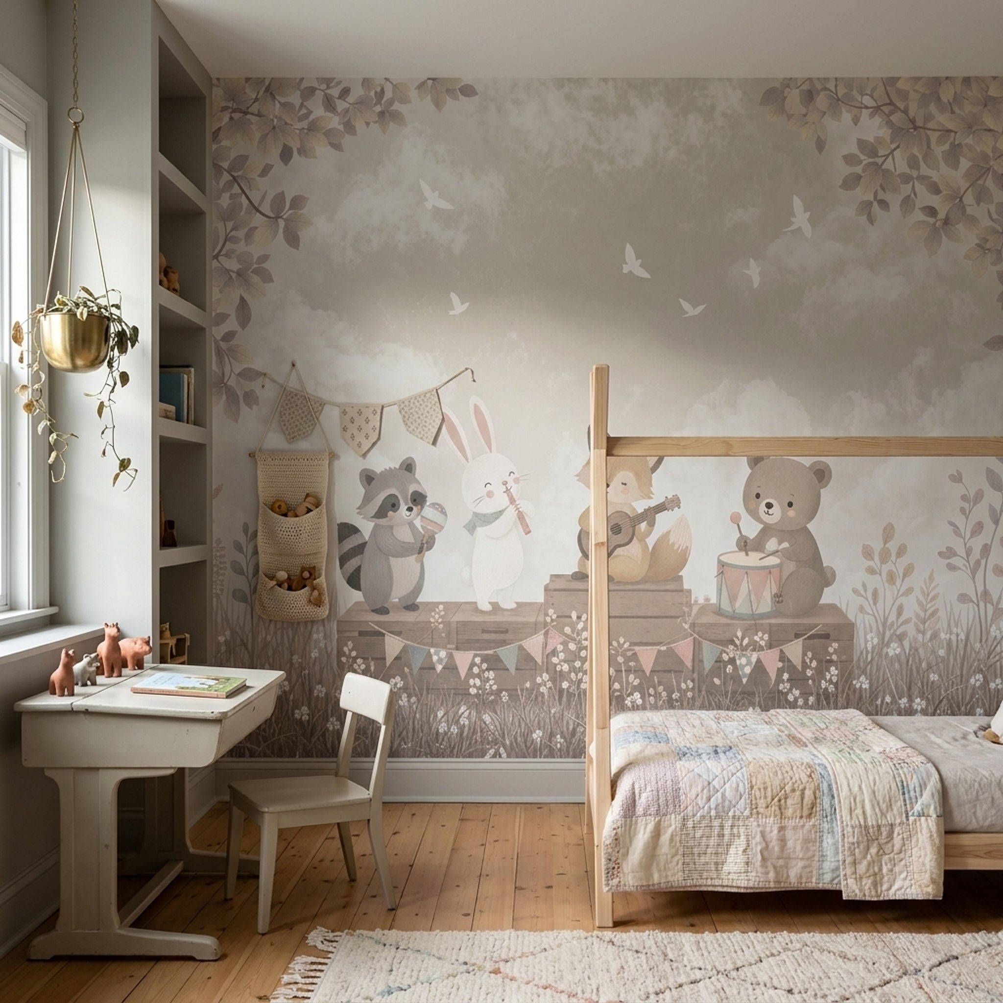 Cloudy Sky Wallpaper Nursery Removable Kids Wall Decor