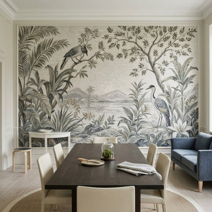 Scenic Landscape Wallpaper Tropical Jungle Removable Botanical Wall Decor