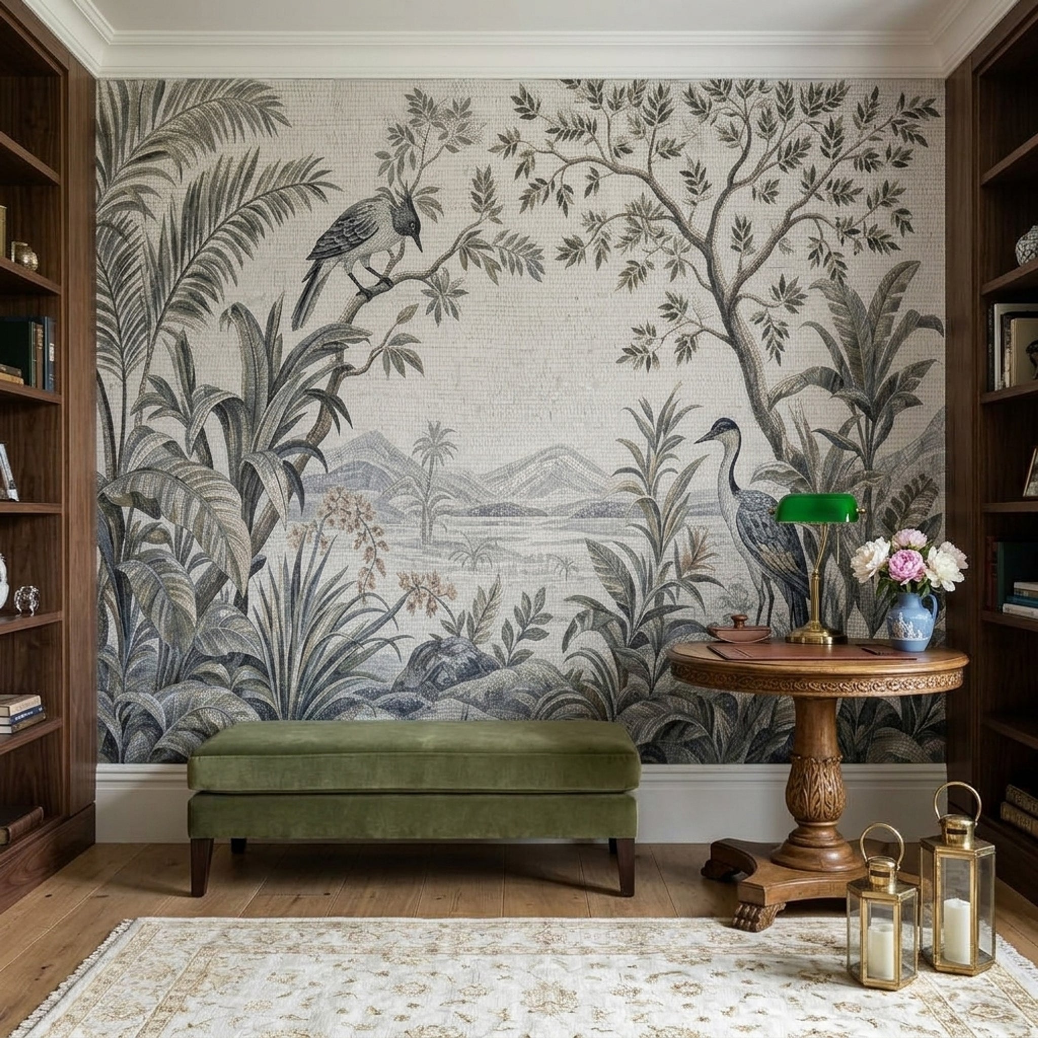 Scenic Landscape Wallpaper Tropical Jungle Removable Botanical Wall Decor