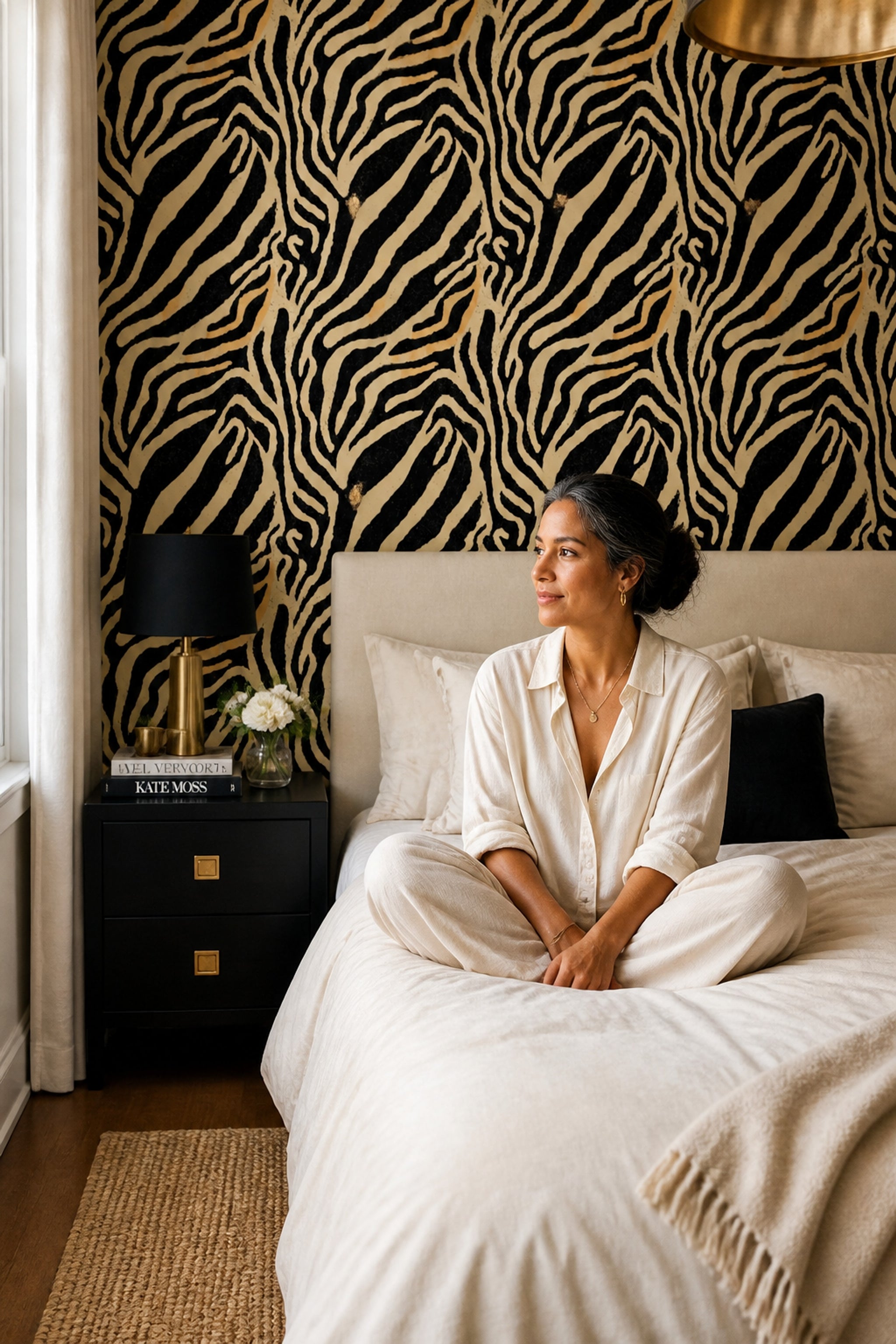Zebra Print Wallpaper Animal Pattern Removable Abstract Stripes Wall Double Roll