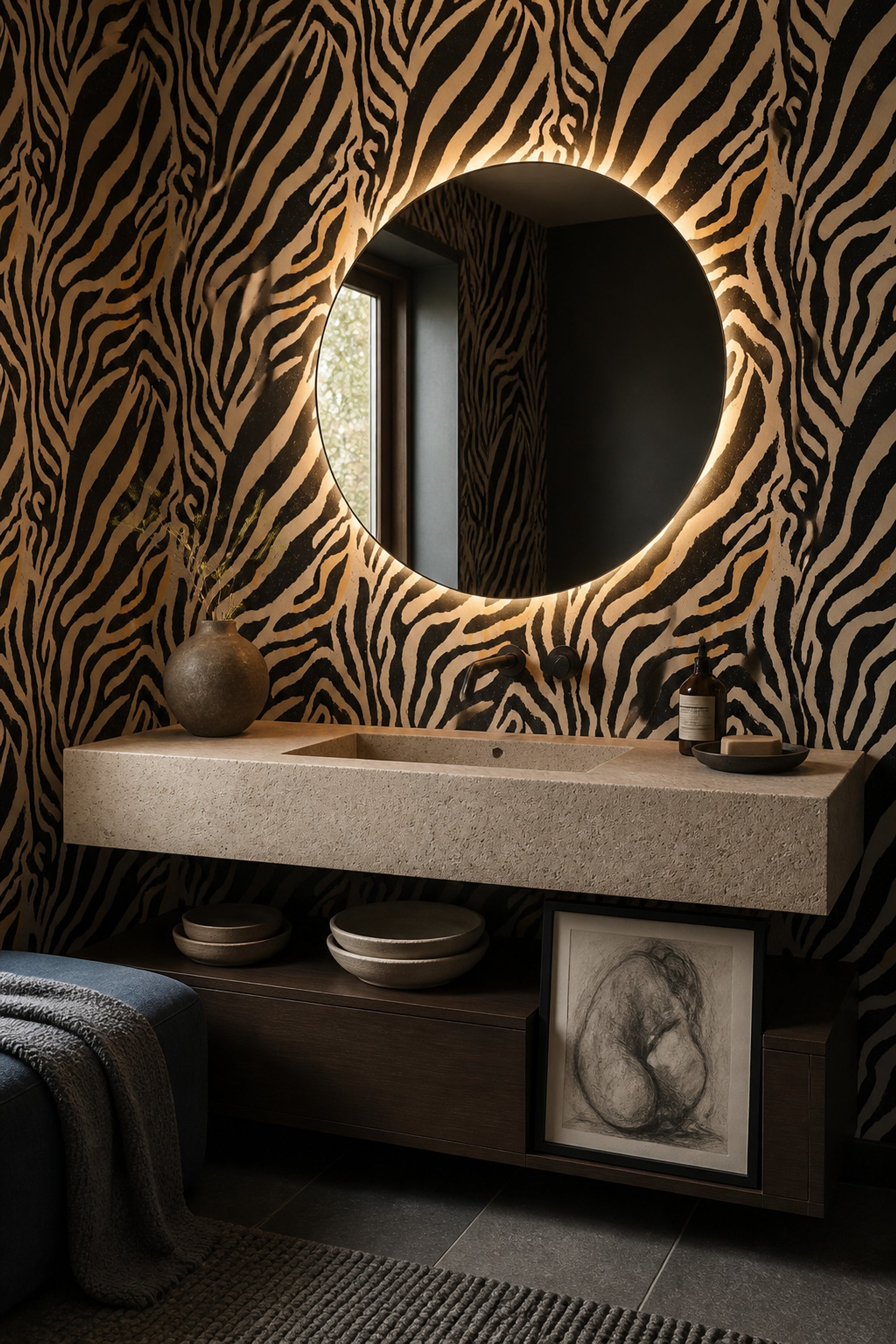 Zebra Print Wallpaper Animal Pattern Removable Abstract Stripes Wall Double Roll