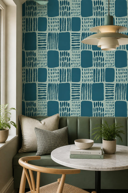 Abstract Wallpaper Geometric Removable Brushstroke Wall Double Roll