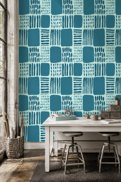 Abstract Wallpaper Geometric Removable Brushstroke Wall Double Roll