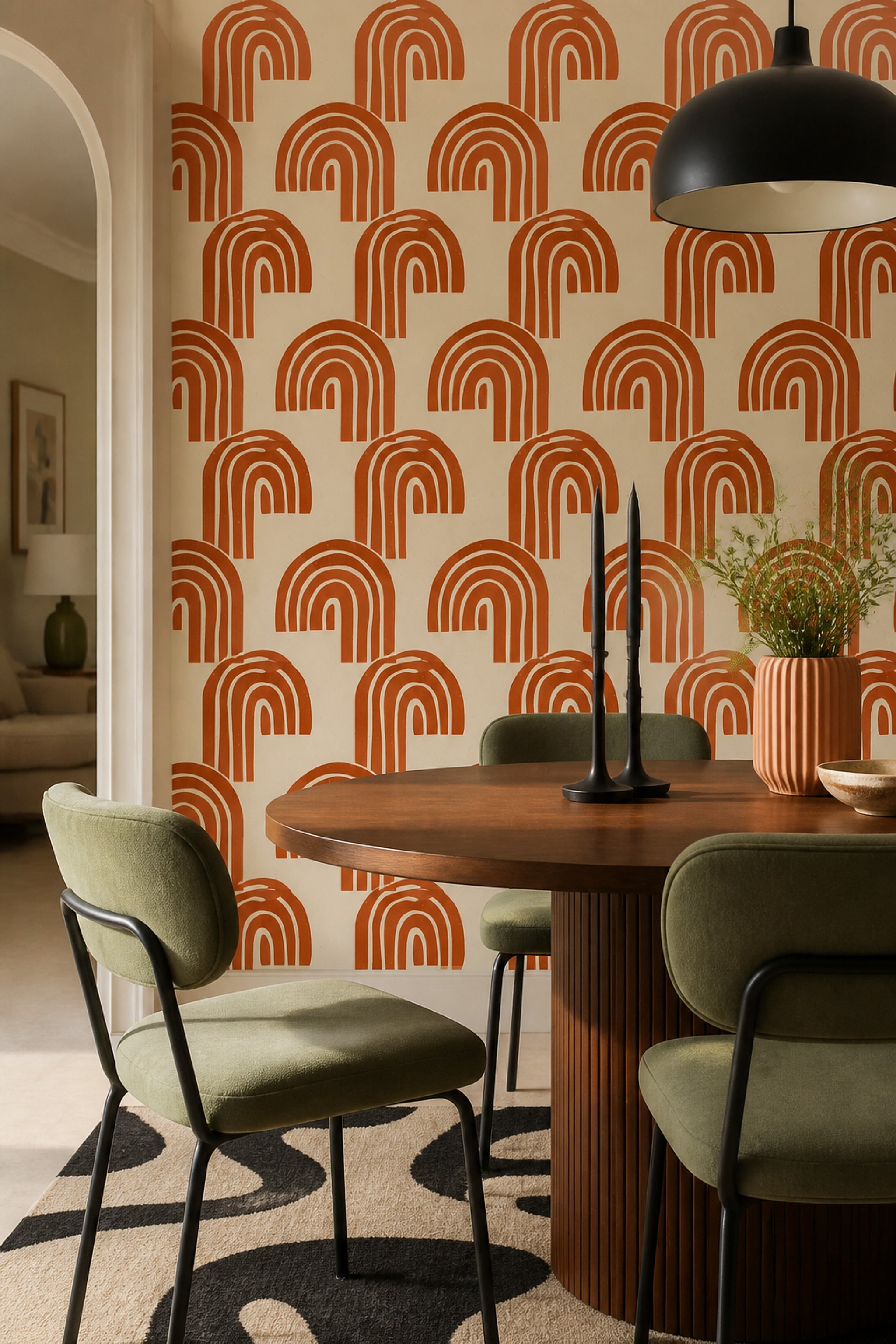 Mid Century Modern Wallpaper Retro Modern Abstract Decorative Mural