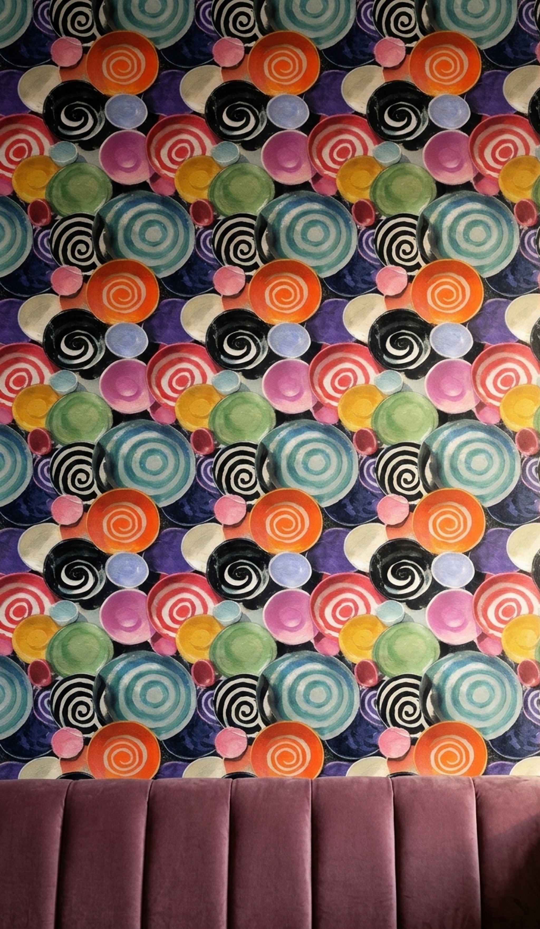 Geometric Circles Wallpaper Spirals Modern Art Decorative Mural