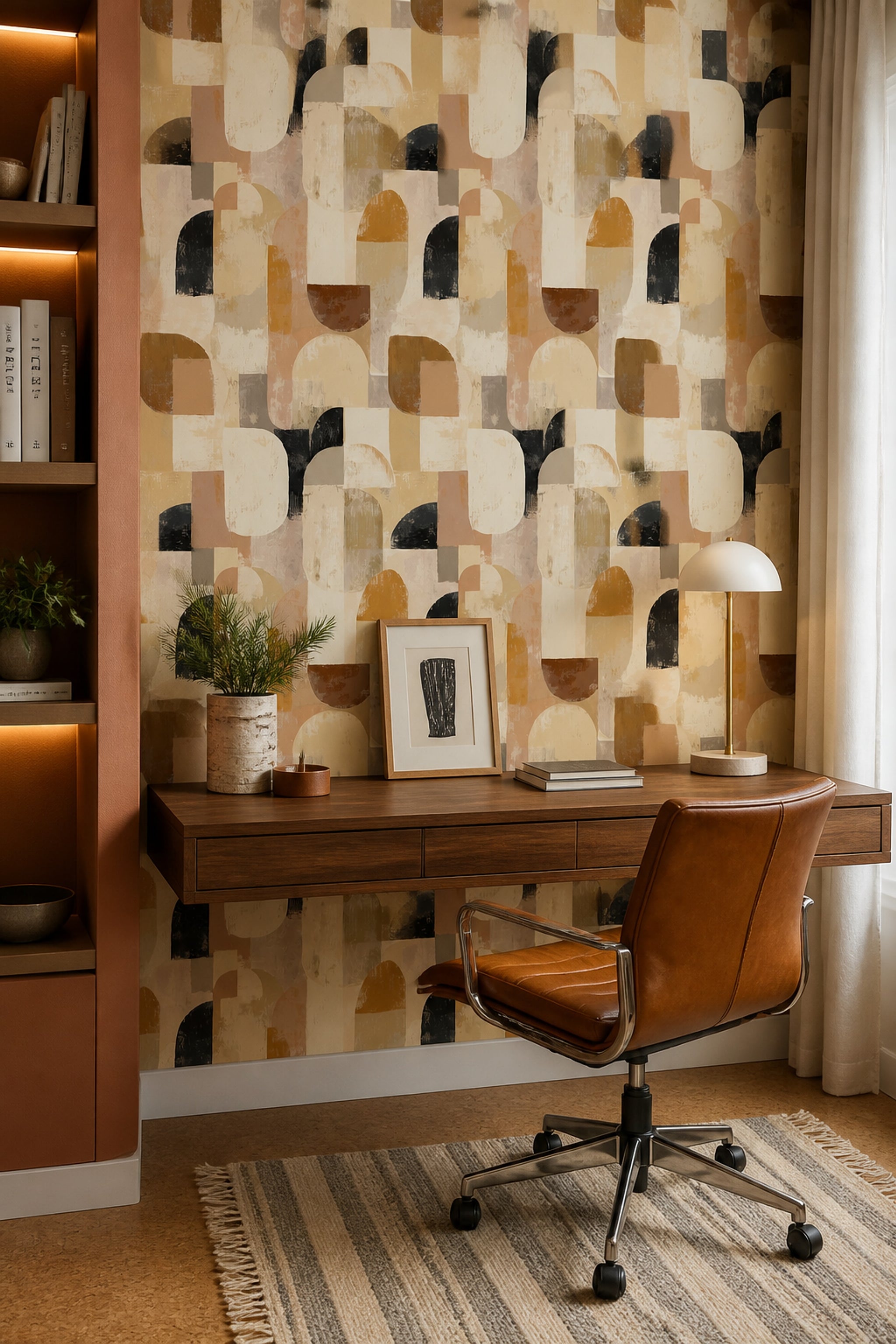 Mid Century Modern Wallpaper Retro Modern Decorative Mural