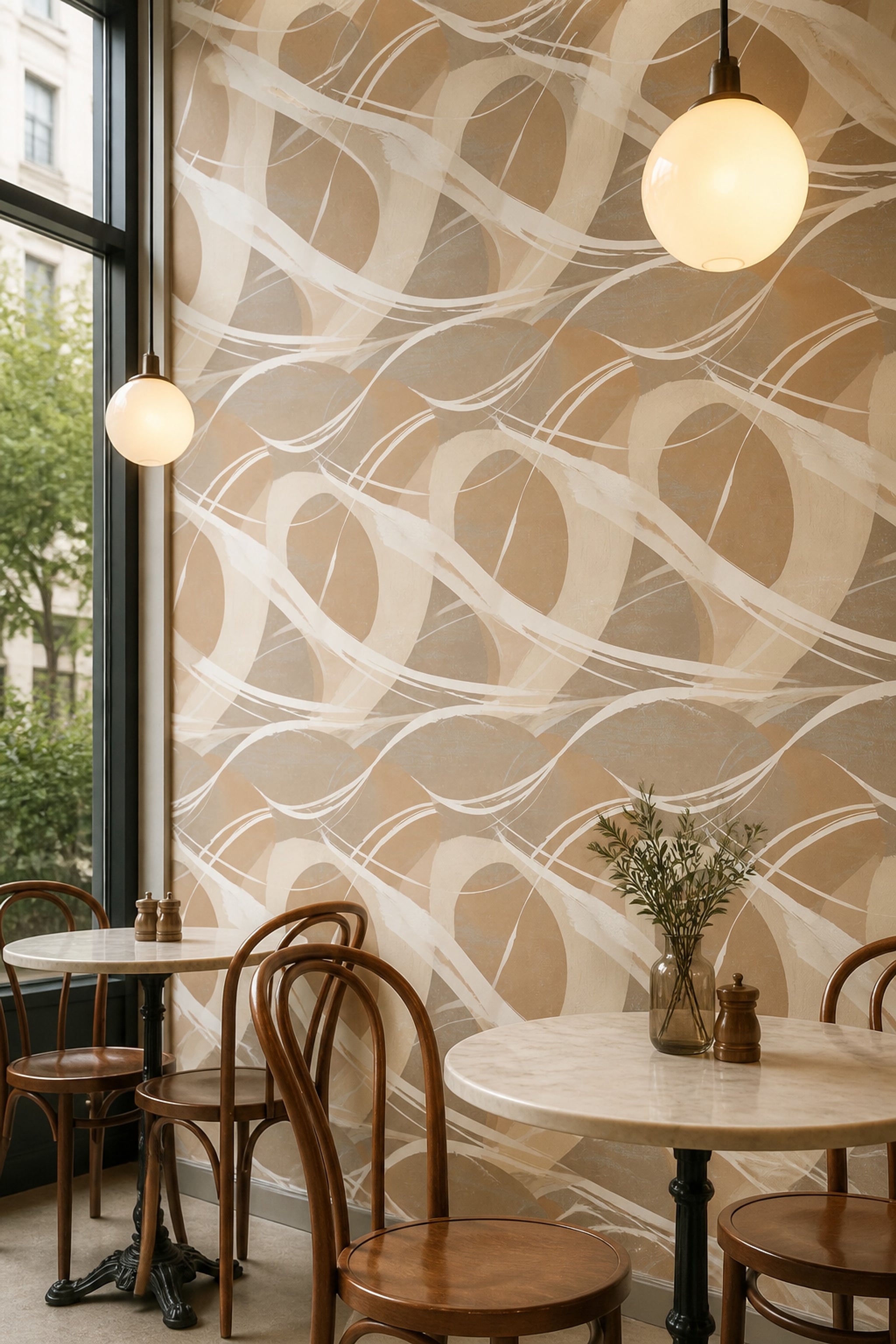 Geometric Shapes Wallpaper Beige Neutral Removable Cream Brushstrokes Wall Double Roll