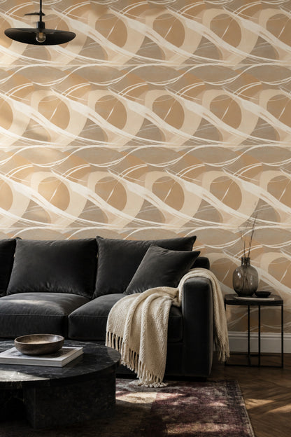 Geometric Shapes Wallpaper Beige Neutral Removable Cream Brushstrokes Wall Double Roll