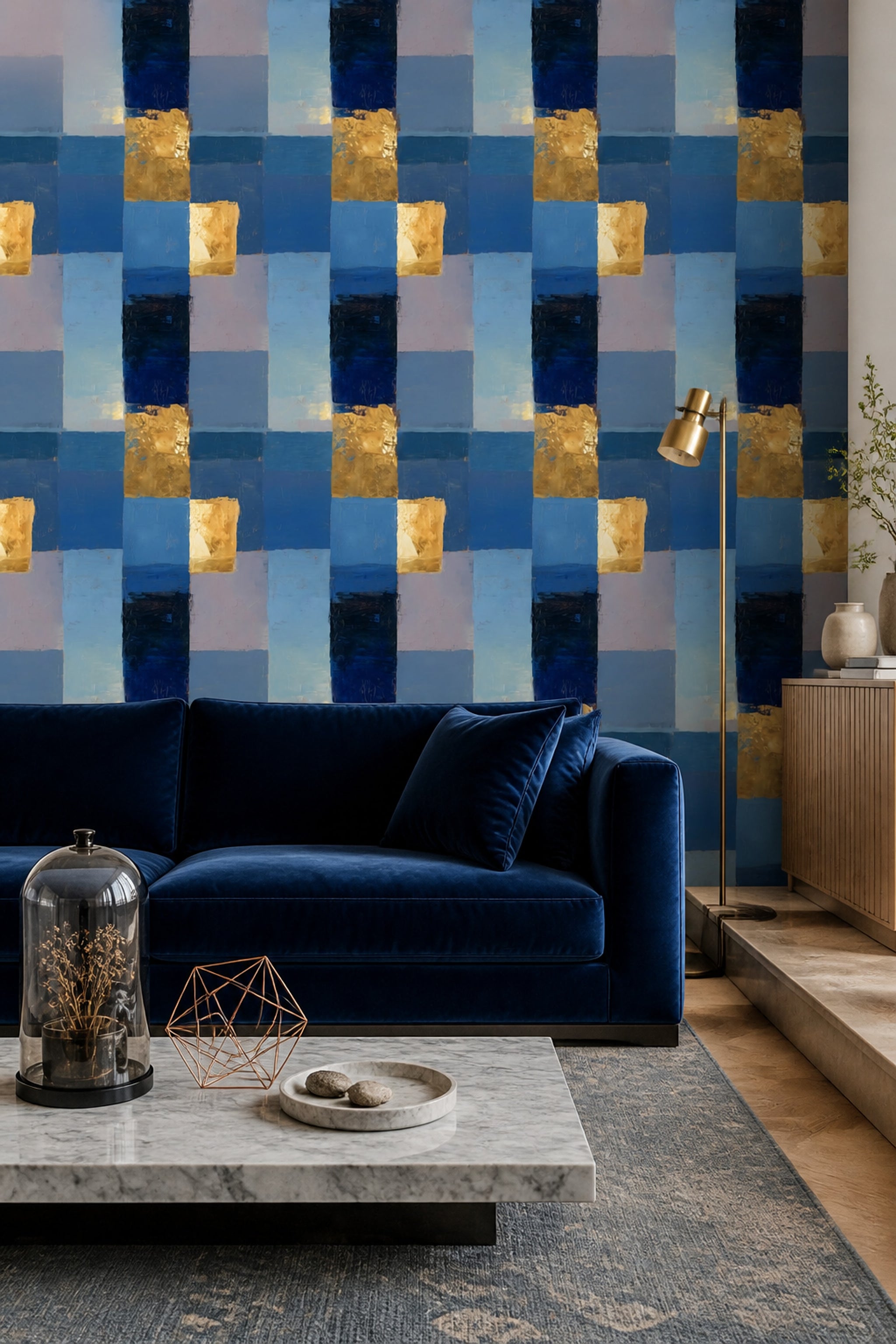 Mid Century Modern Wallpaper Modern Retro Removable Geometric Wall Double Roll
