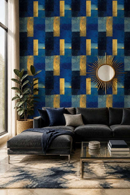 Color Block Wallpaper Abstract Geometric Removable Wall Decor