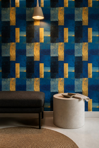 Color Block Wallpaper Abstract Geometric Removable Wall Decor