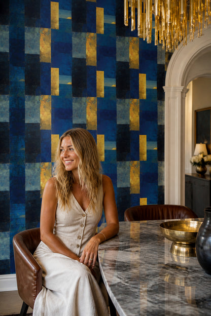 Color Block Wallpaper Abstract Geometric Removable Wall Decor