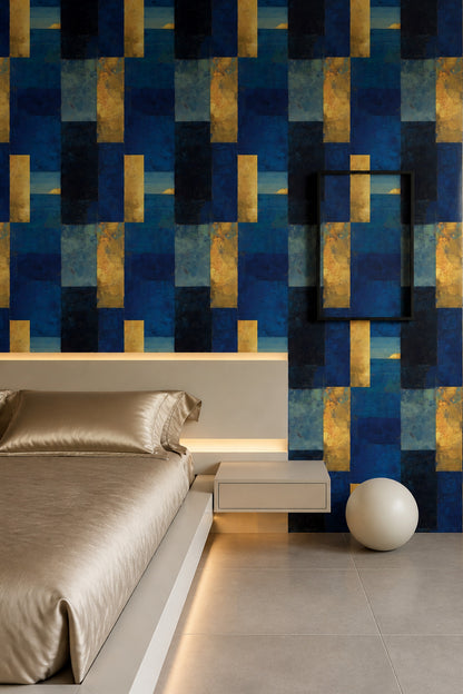 Color Block Wallpaper Abstract Geometric Removable Wall Decor
