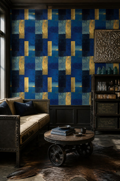 Color Block Wallpaper Abstract Geometric Removable Wall Decor