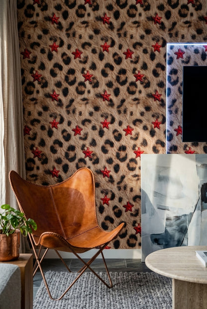 Leopard Print Wallpaper Animal Print Faux Fur Texture Decorative Mural