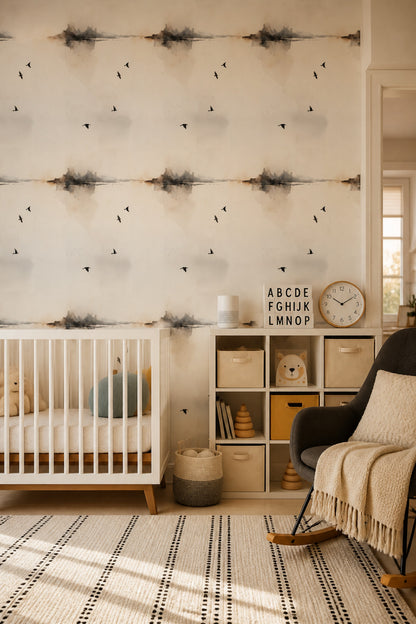 Paper Texture Wallpaper Watercolor Ink Wash Removable Wall Decor