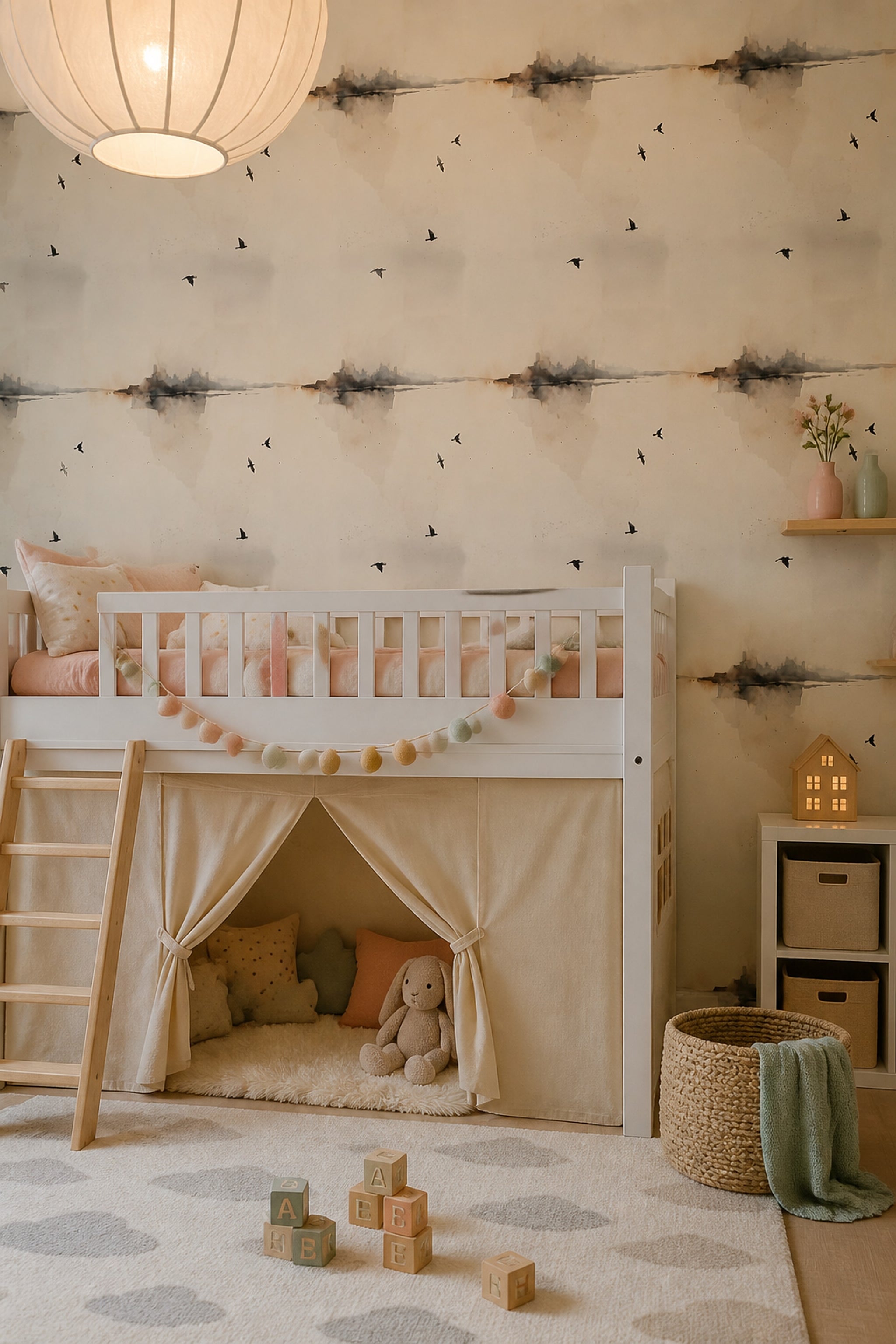 Paper Texture Wallpaper Watercolor Ink Wash Removable Wall Decor