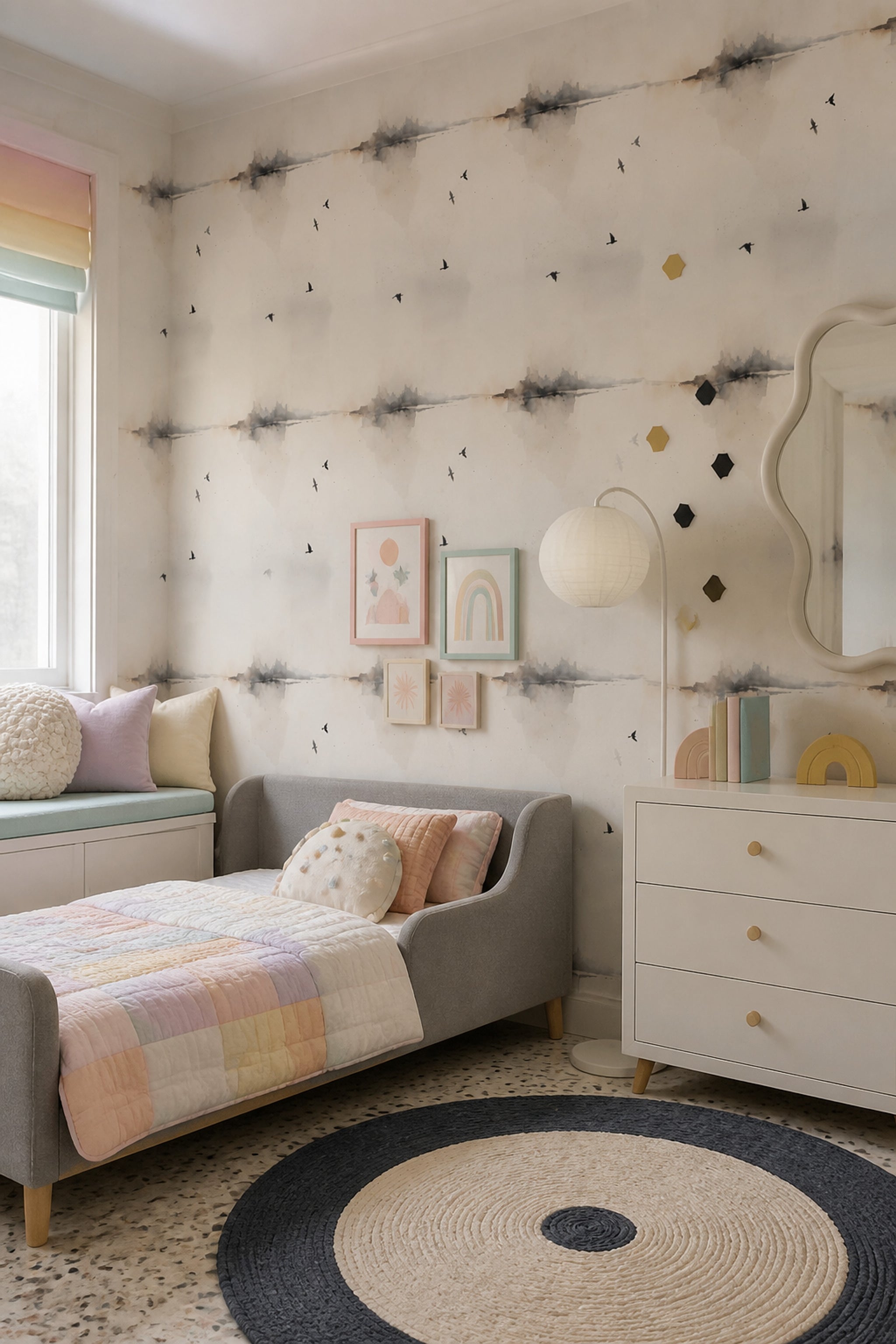 Paper Texture Wallpaper Watercolor Ink Wash Removable Wall Decor