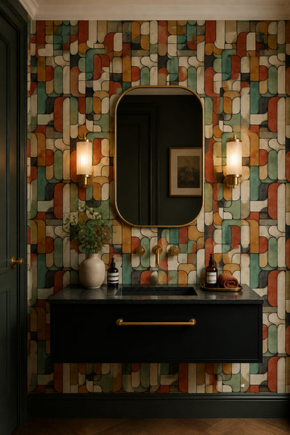 Mid Century Modern Wallpaper Retro Geometric Decorative Mural