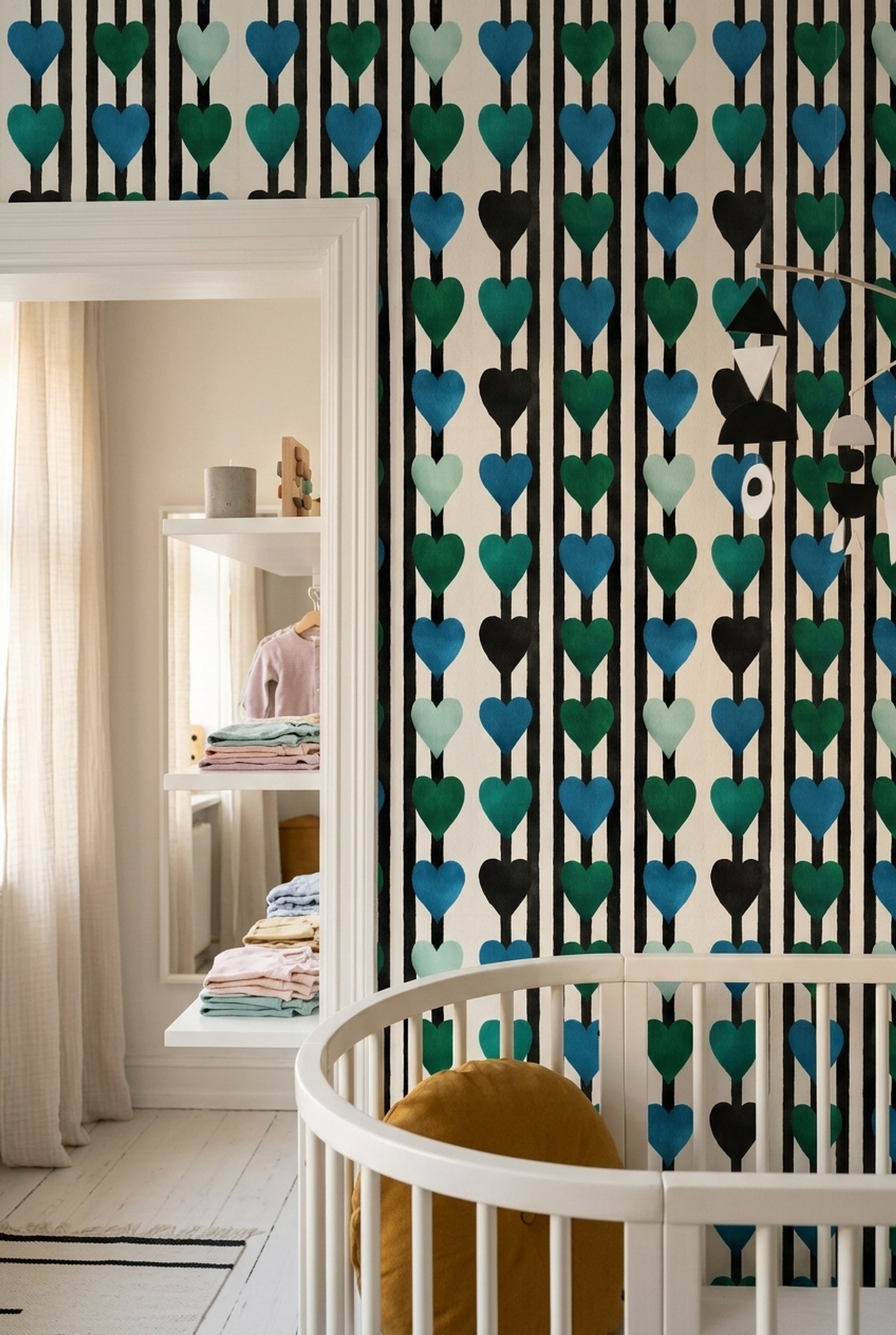 Solid Black Wallpaper Graphic Striped Removable Wall Decor