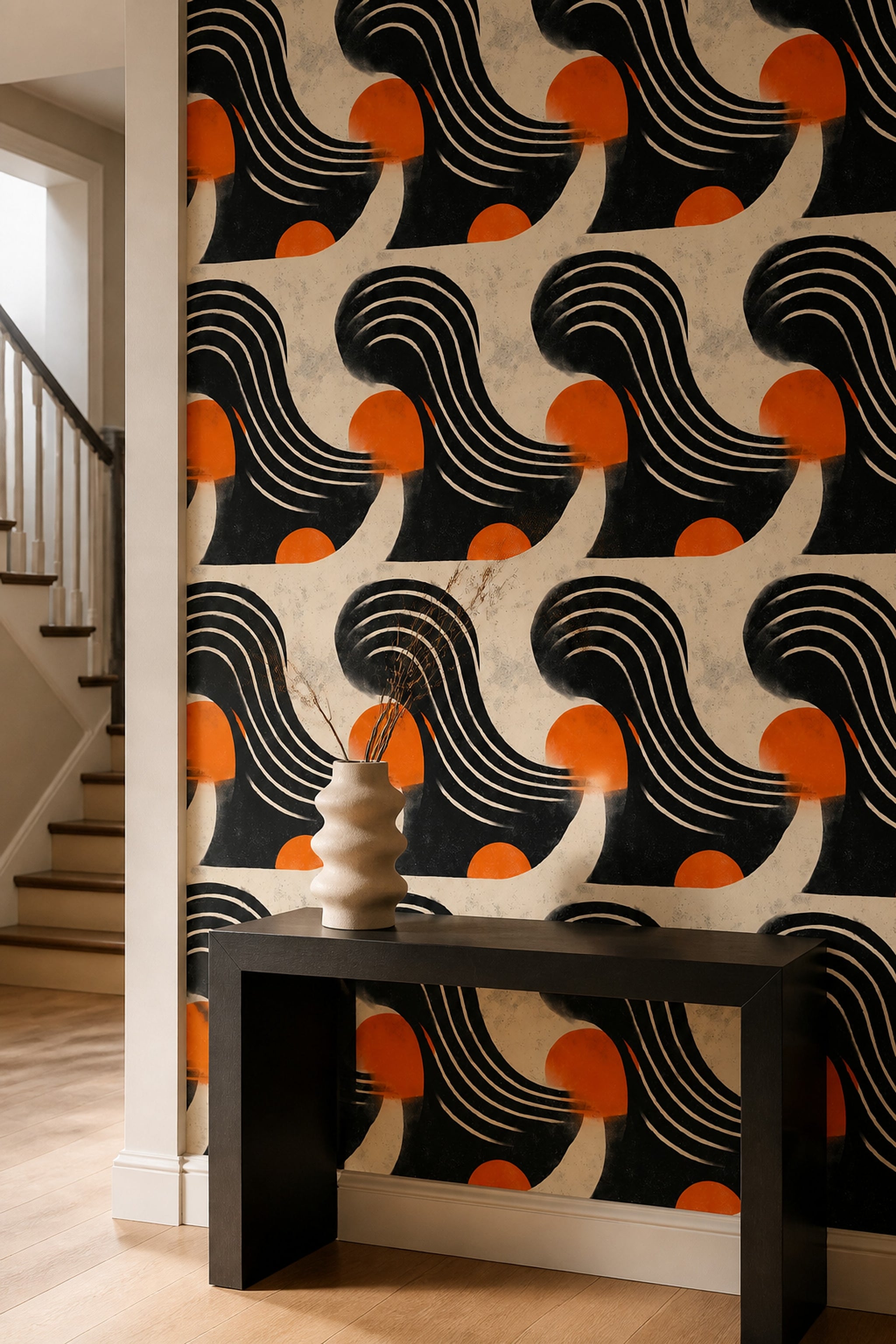 Mid Century Modern Wallpaper Retro Removable Abstract Wall Double Roll
