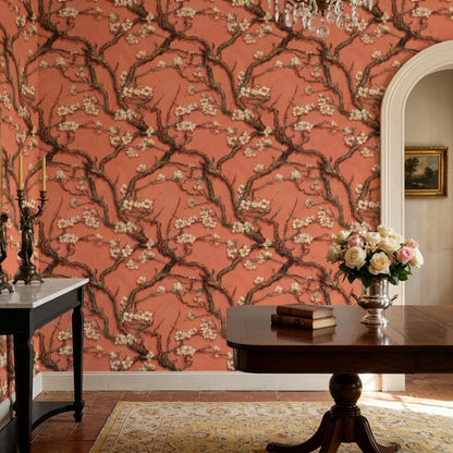 Background White Wallpaper Spring Blossoms Branch Decorative Mural