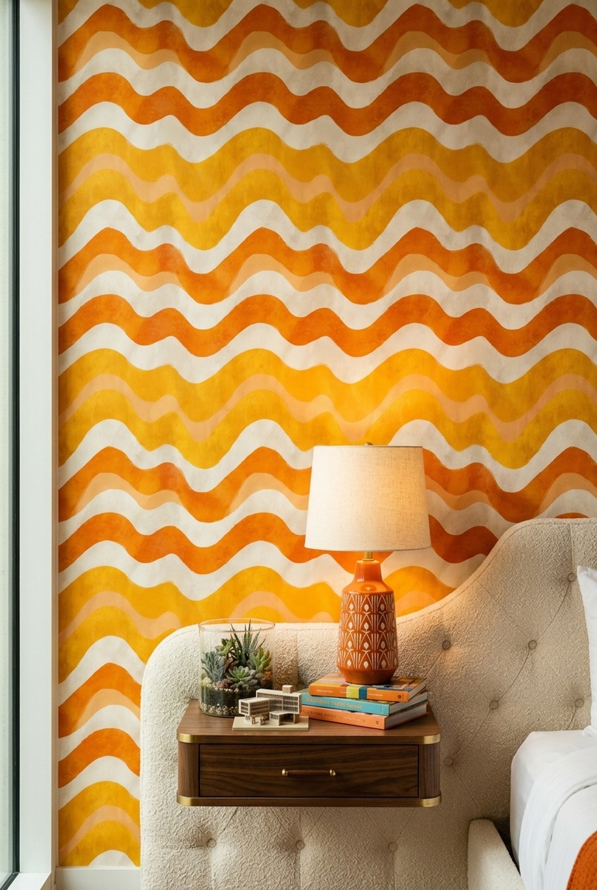 Watercolor Texture Wallpaper Mid Century Modern Removable Wall Decor