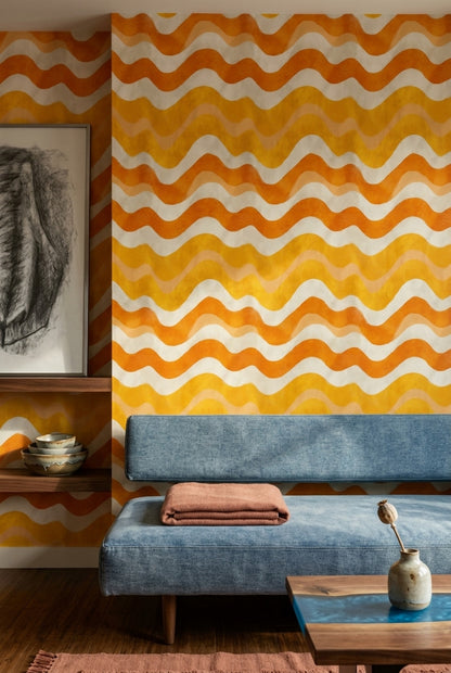 Watercolor Texture Wallpaper Mid Century Modern Removable Wall Decor