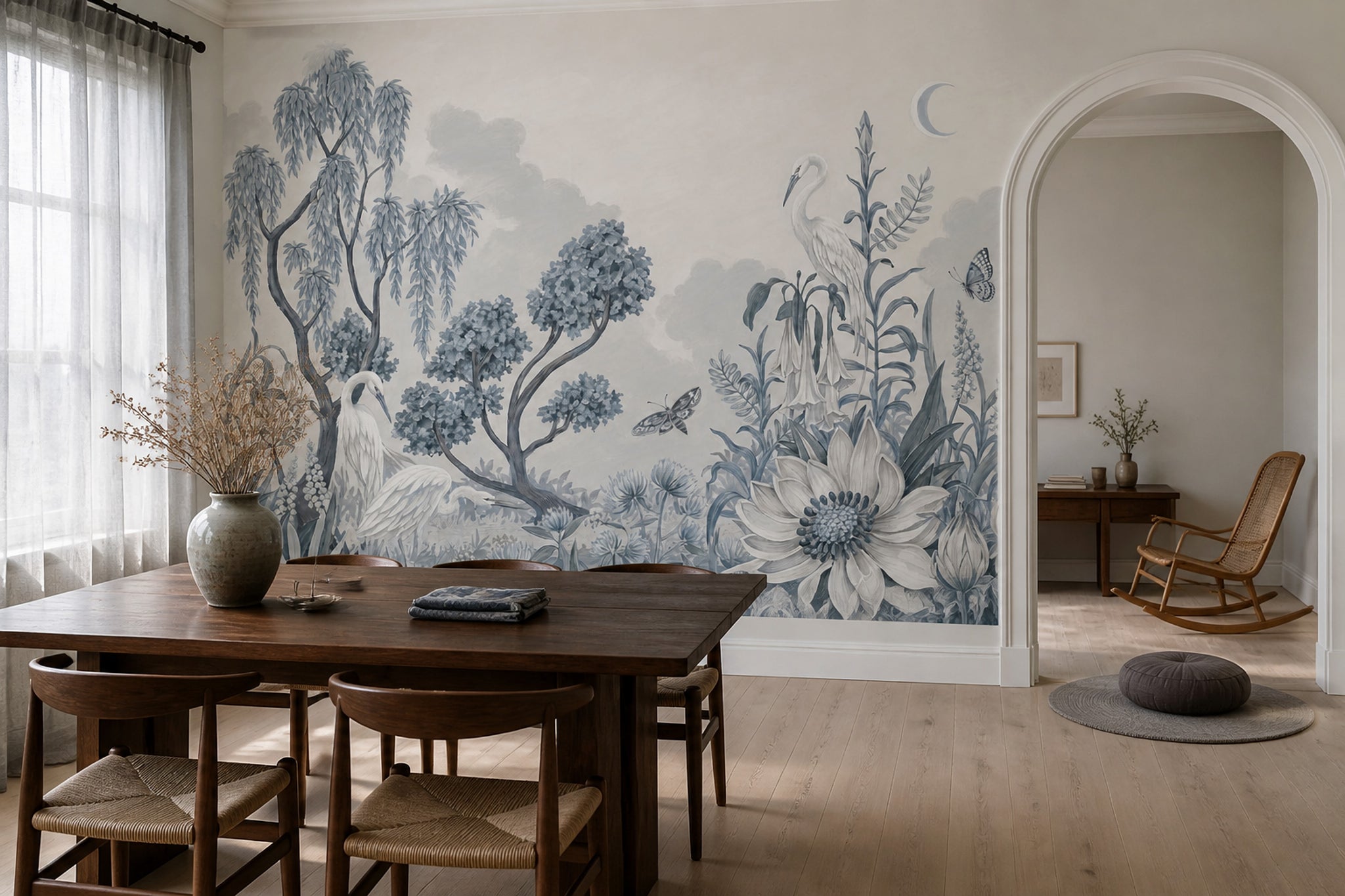 White Background Wallpaper Neutral Watercolor Wall Mural
