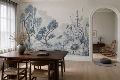 White Background Wallpaper Neutral Watercolor Wall Mural