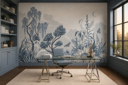 White Background Wallpaper Neutral Watercolor Wall Mural
