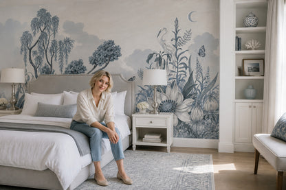 White Background Wallpaper Neutral Watercolor Wall Mural