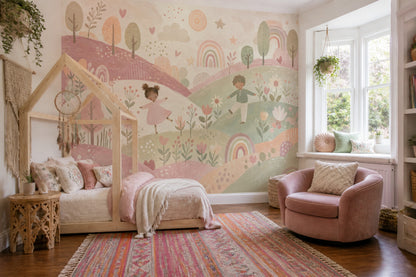 Watercolor Texture Wallpaper Muted Green Removable Wall Decor
