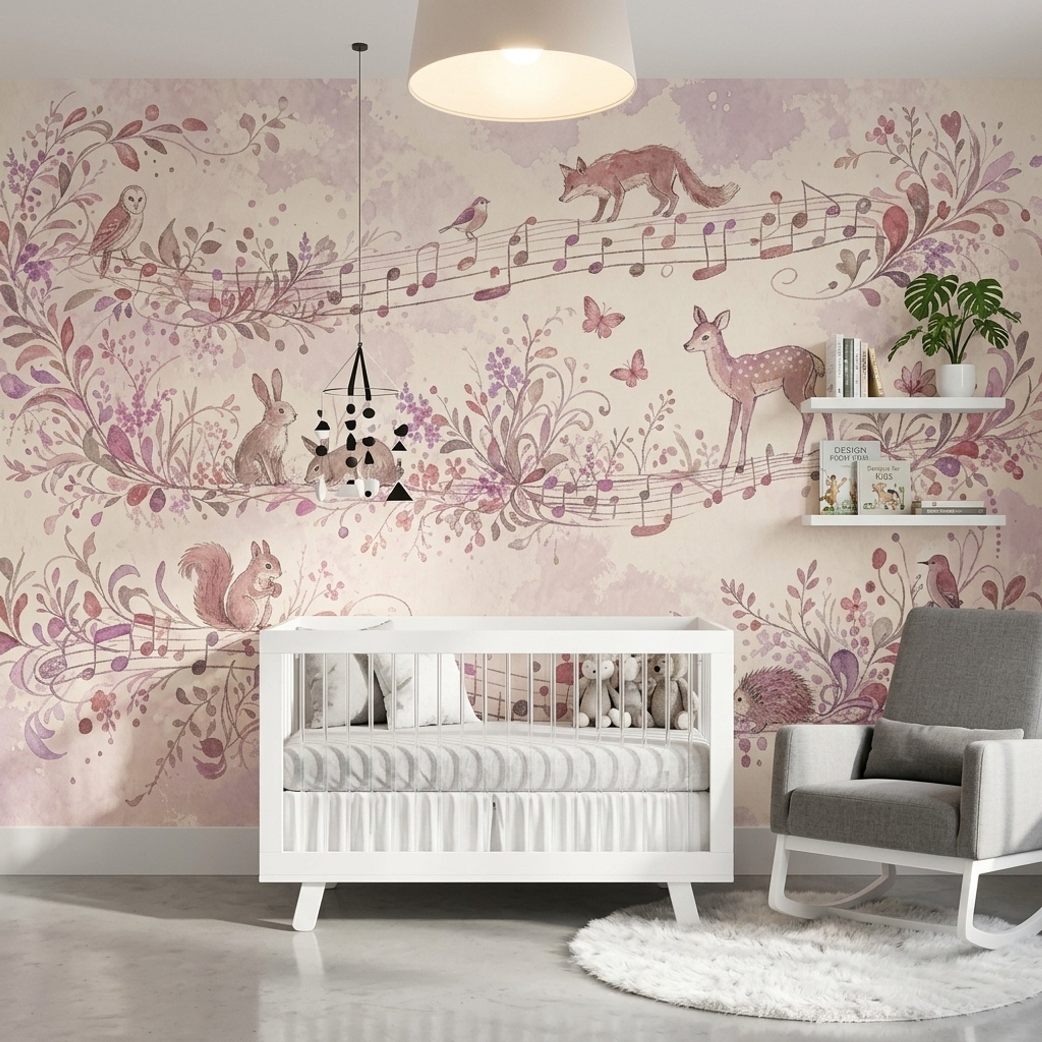 Woodland Animals Wallpaper Watercolor Whimsical Wall Mural