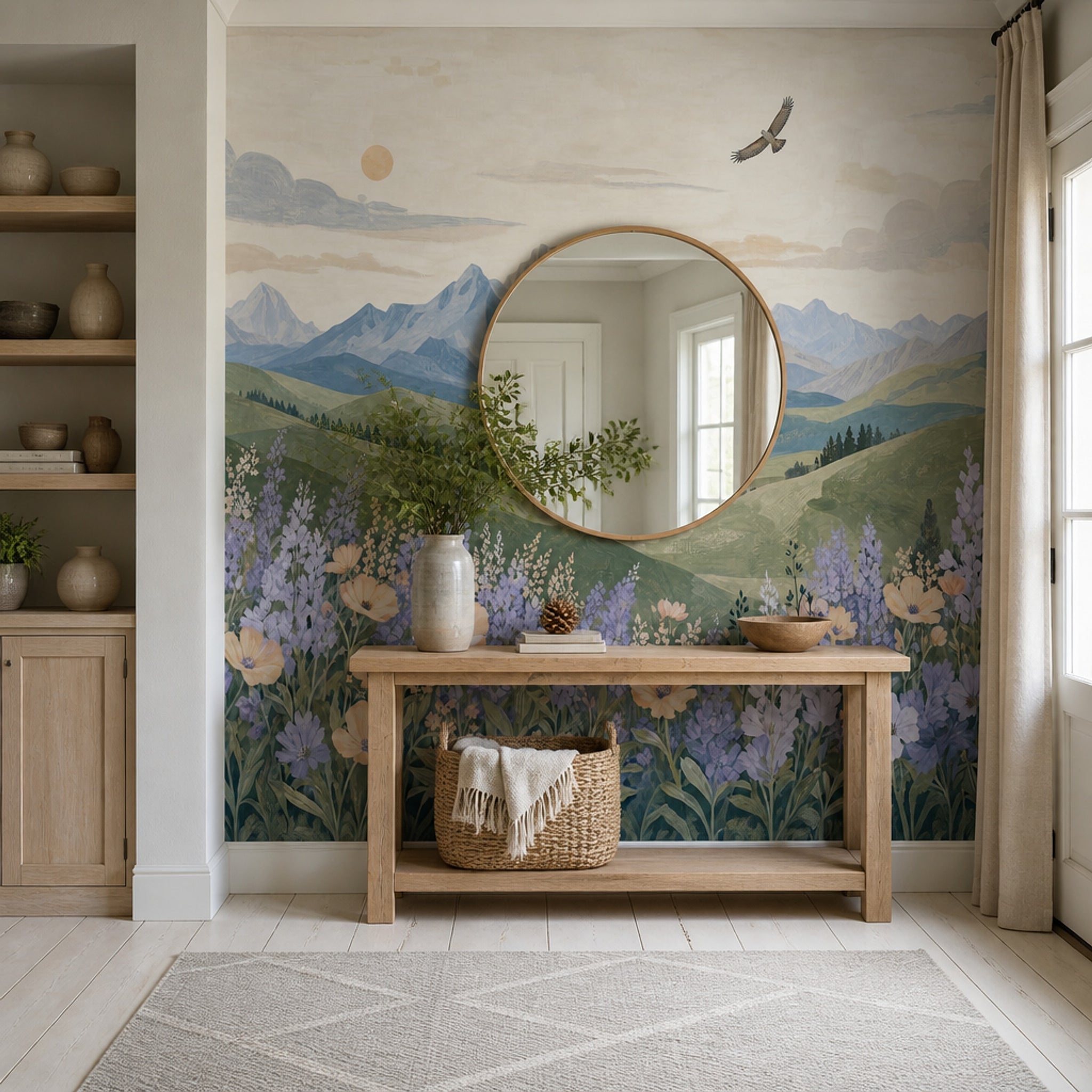 Mountain Landscape Wallpaper Wildflower Meadow Wall Mural
