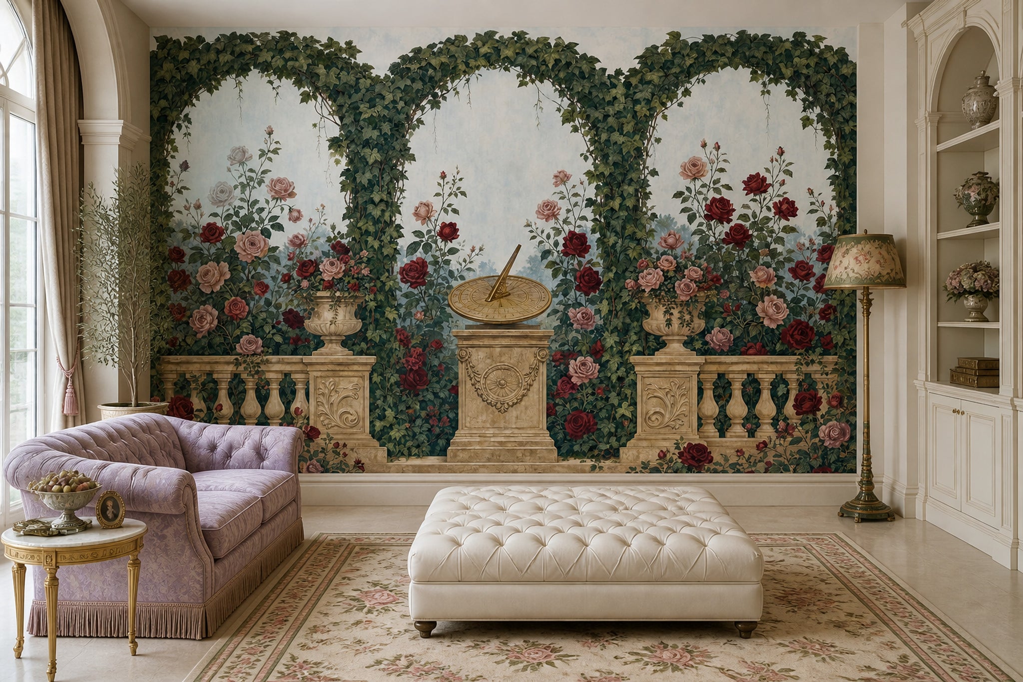 Rose Garden Wallpaper Ivy Arch Trellis Wall Mural