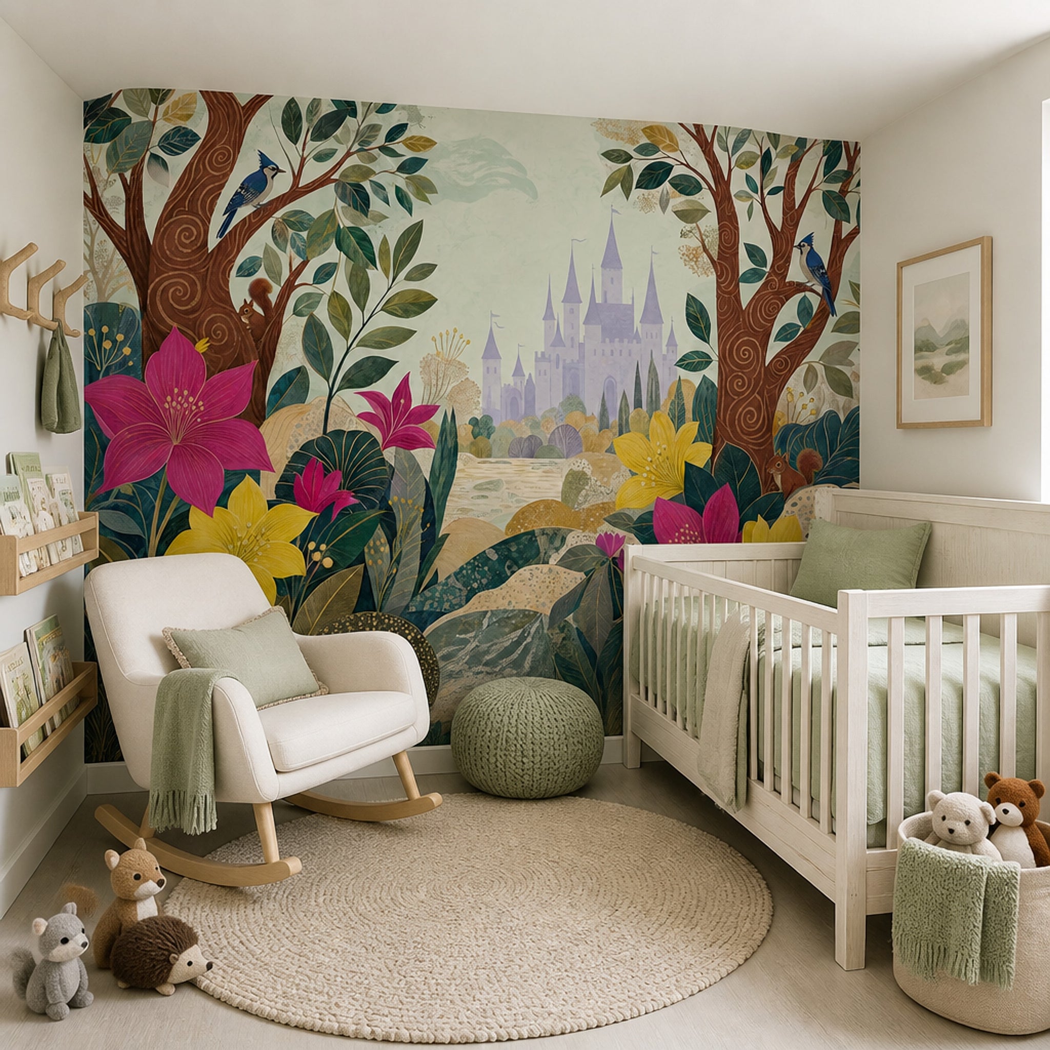 Fairytale Forest Wallpaper Castle Landscape Wall Mural