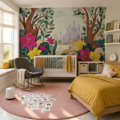 Fairytale Forest Wallpaper Castle Landscape Wall Mural