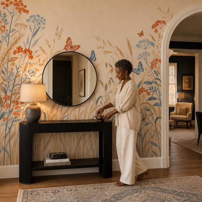 Wildflower Meadow Wallpaper Blue Botanicals Wall Mural