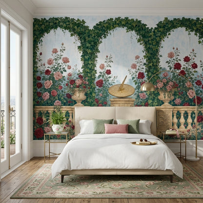 Rose Garden Wallpaper Ivy Arch Trellis Wall Mural