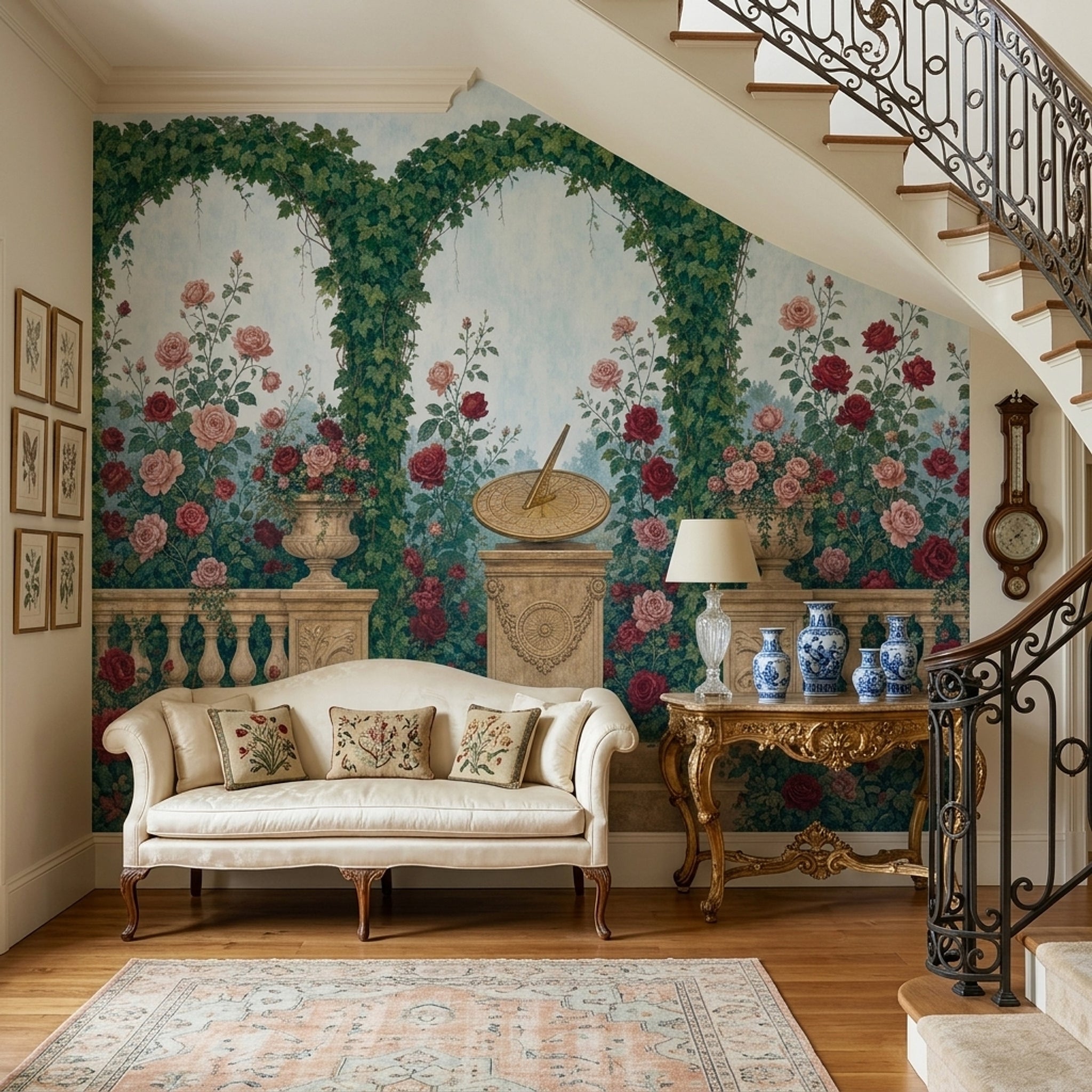 Rose Garden Wallpaper Ivy Arch Trellis Wall Mural