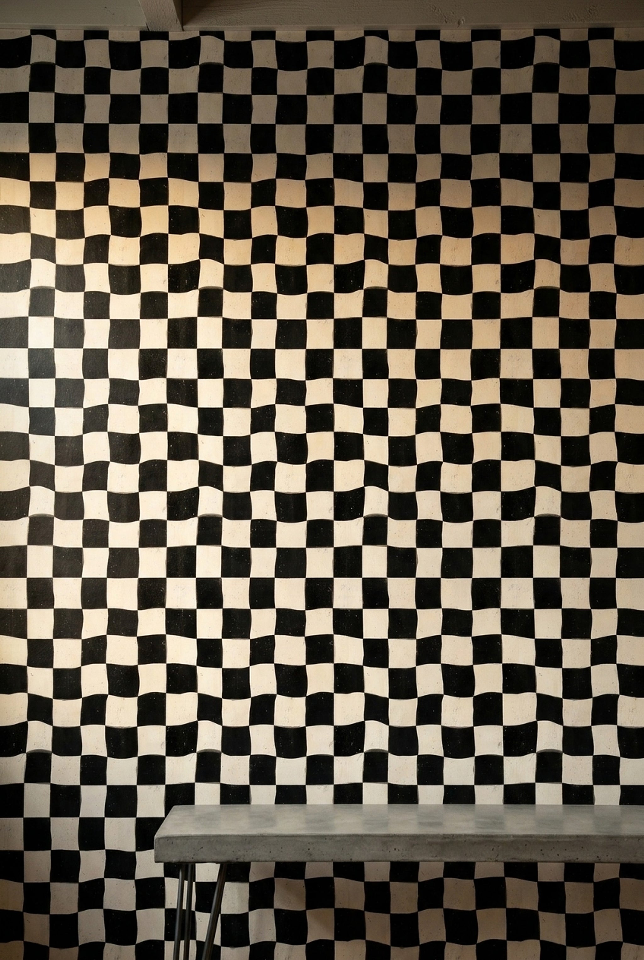 Checkerboard Wallpaper Wavy Squares Removable Distressed Texture Wall Double Roll