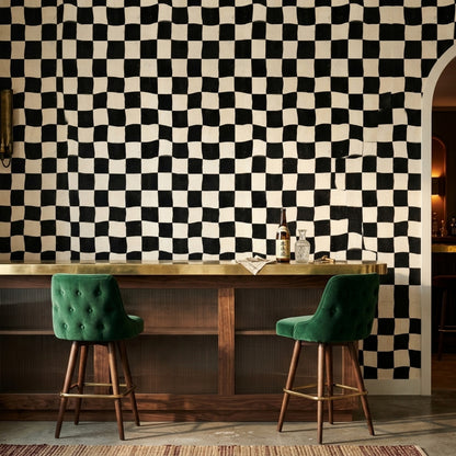Checkerboard Wallpaper Wavy Squares Removable Distressed Texture Wall Double Roll