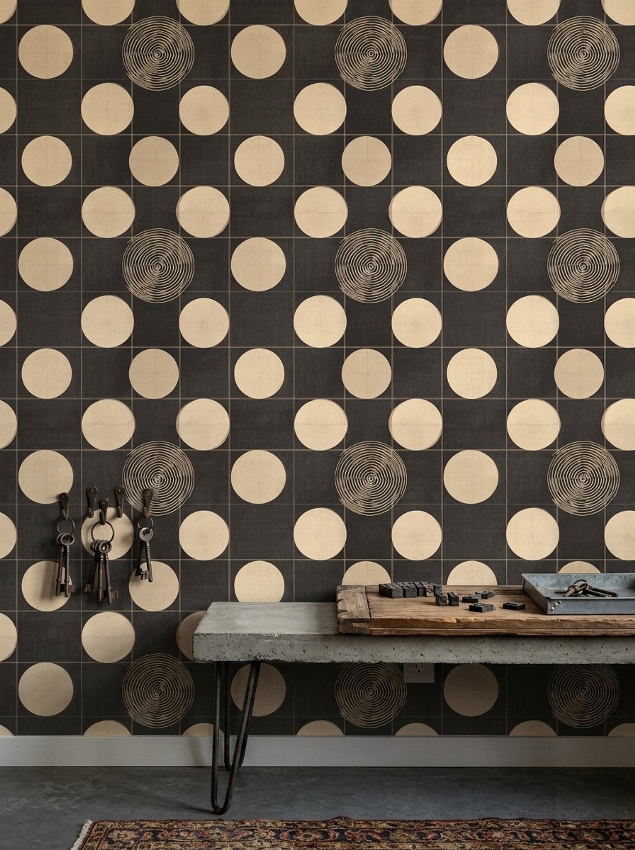 Mid Century Modern Wallpaper Retro Geometric Decorative Mural