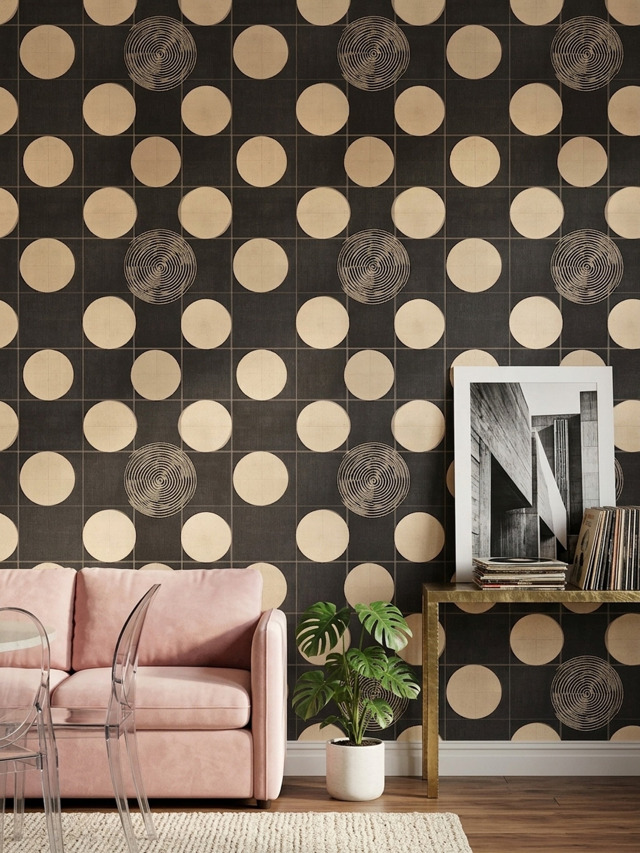 Mid Century Modern Wallpaper Retro Geometric Decorative Mural